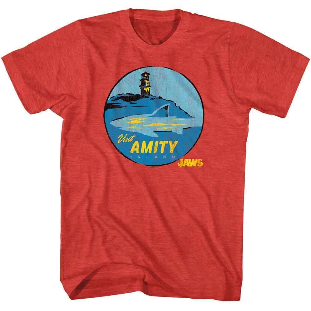 Jaws Visit Amity Red Heather T-Shirt